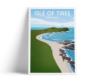 Isle of Tiree Travel Poster – Inner Hebrides Scotland Coastal Art Print