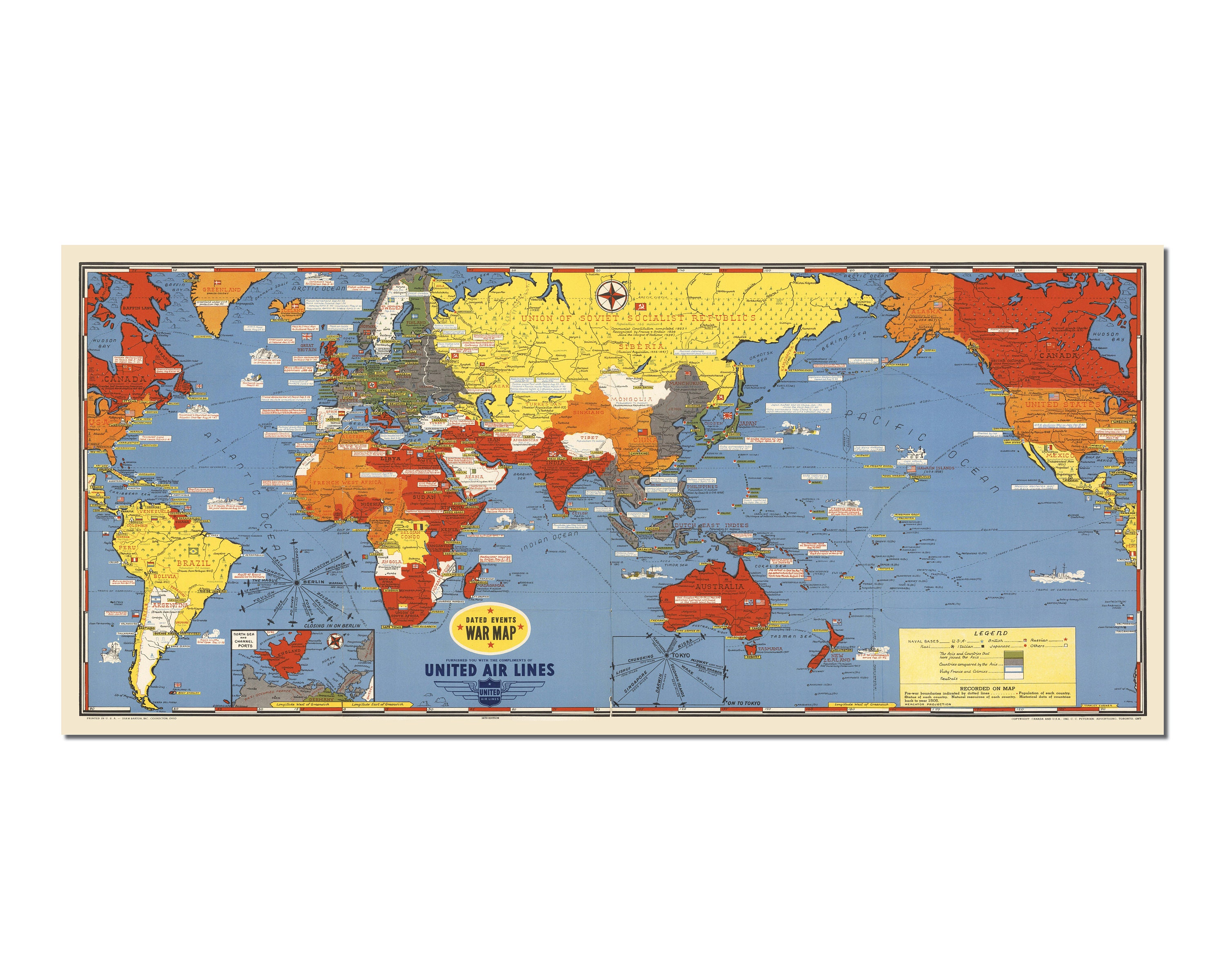 Dated Events War Map of World | World History Chart | WW2 | Home 