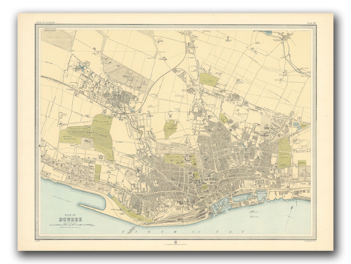 Old Dundee Map Plan of Dundee Scotland 1912 Scottish Etsy