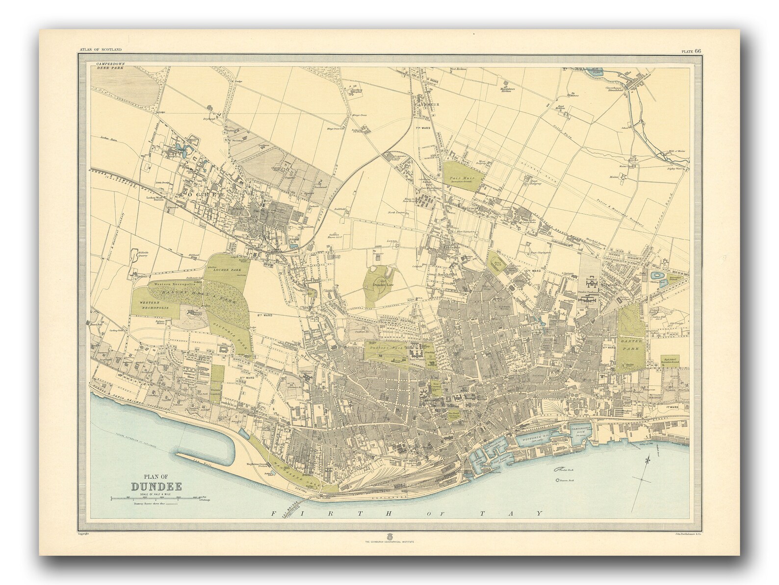 Old Dundee Map Plan of Dundee Scotland 1912 Scottish Etsy