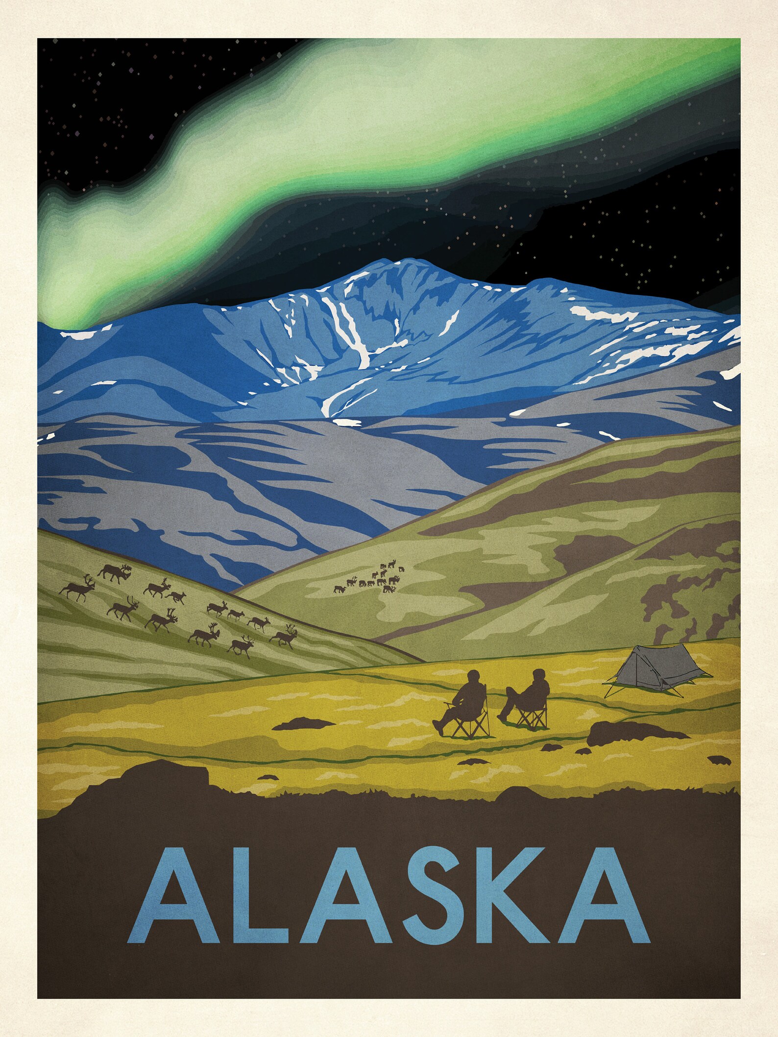 Alaska Travel Poster Retro Alaska Print American Travel - Etsy