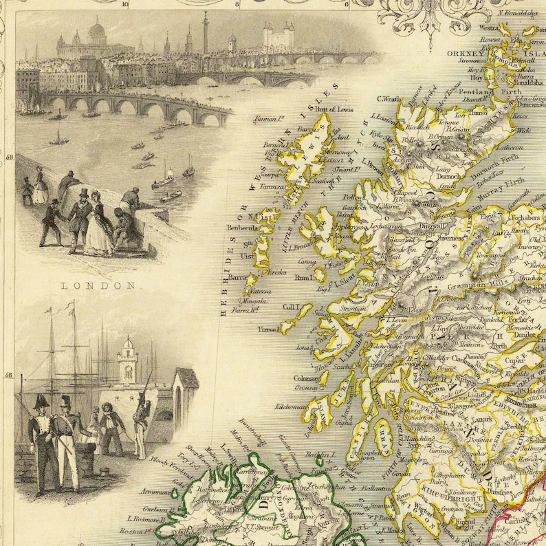 The British Isles With Inset Map of the Shetland Islands | Etsy UK