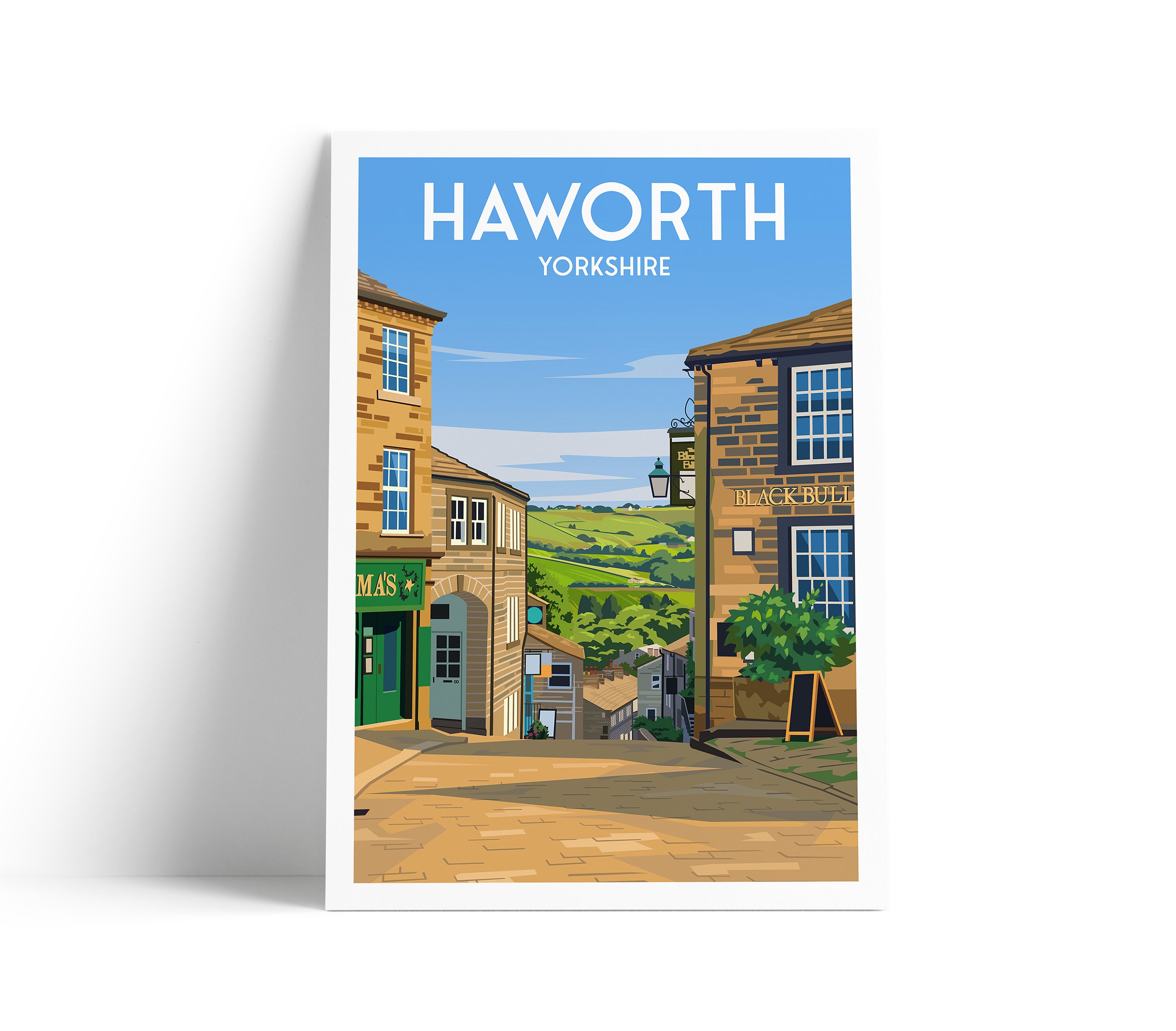 Haworth Travel Poster, West Yorkshire - Art Print - THE BRONTËS -  Wall Art
