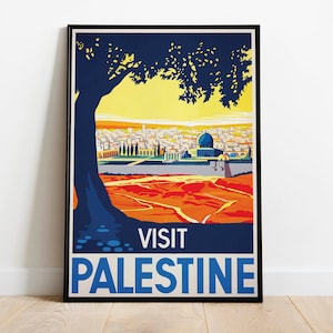 Palestine Vintage Travel Poster, Visit Palestine, Land of the Bible, Israel image 7