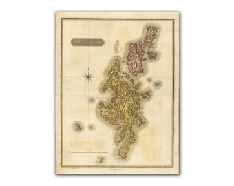 1923 Map Shetland Isles 97 Years Old Print Lerwick Harbour Photo Original D 