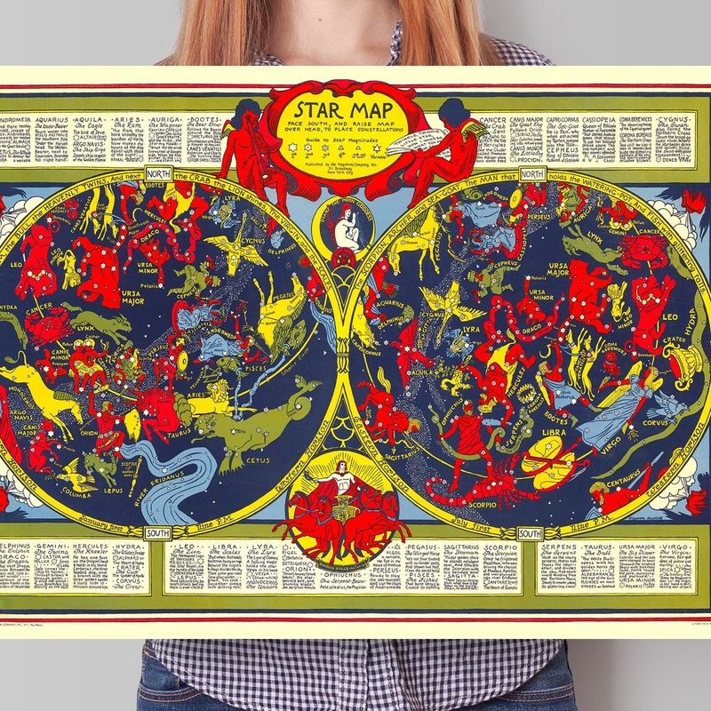 Antique Star Chart Etsy