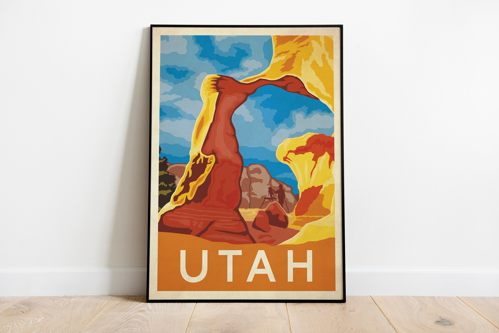 Utah Travel Poster Retro Utah Print American Travel Poster Etsy