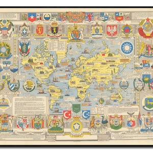 United Nations Map of the World vintage map Reproduction | Vintage Poster Wall Art Print |Antique maps | Vintage Maps