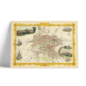 Carte du vieil Édimbourg | Plan de la ville d'Édimbourg, Écosse | 1851 | impression écossaise vintage | Décoration murale carte ancienne