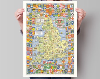 Historical map of England and Wales - Vintage Map Reproduction