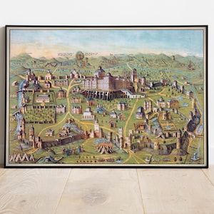 Jerusalem Print | Alte Karte von Jerusalem | Heiliges Land, Palästina | 1871 |  Biblische Landkarte | Vintage Landkarte | Vintage Poster Wand kunstdruck |