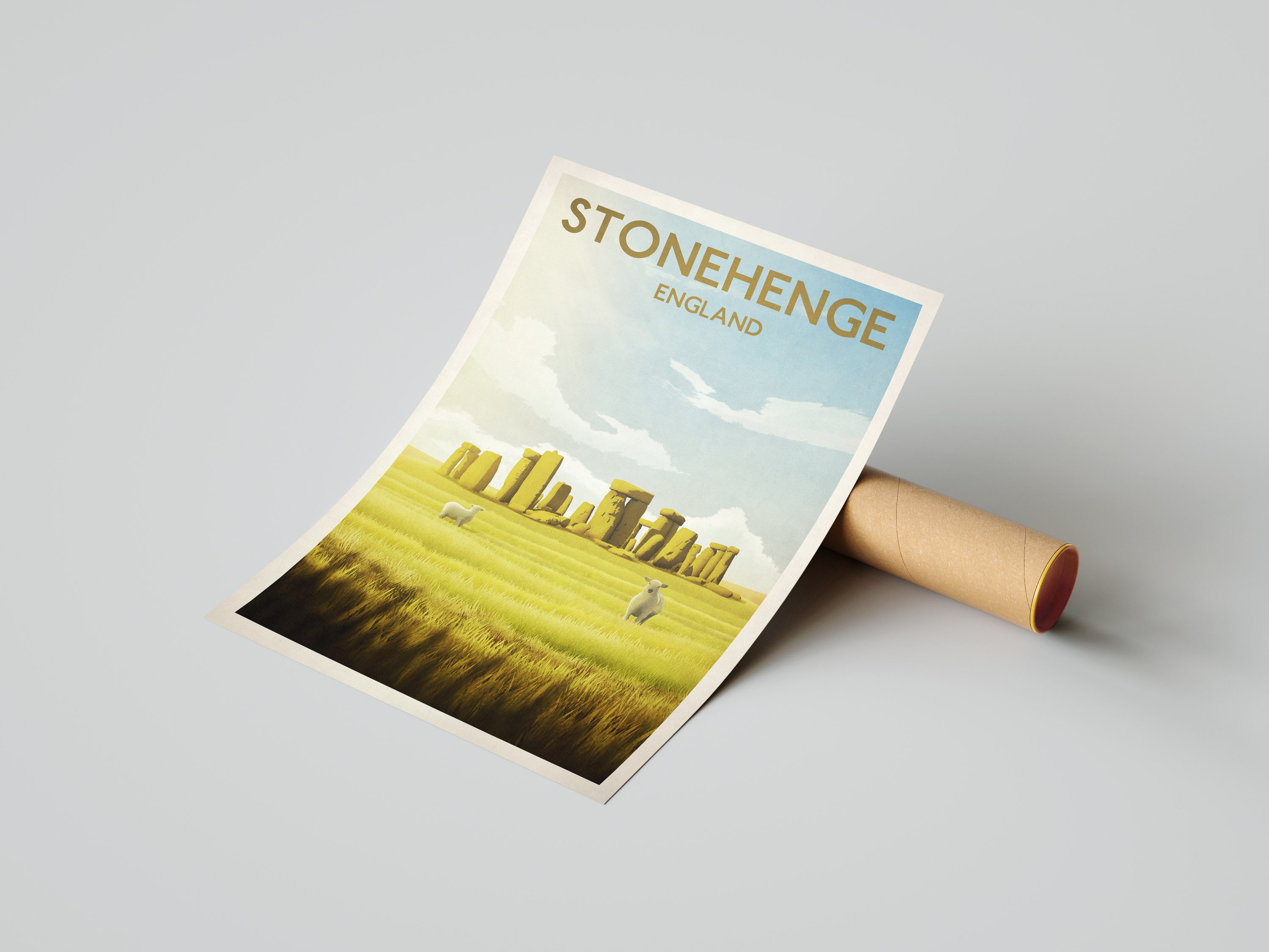 Stonehenge Travel Poster English Monument Vintage Retro - Etsy UK