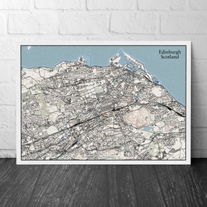 Topografische contourkaart van Edinburgh met 3D-illusie - Schotland, Verenigd Koninkrijk - Home Decor Wall Art - Stadskaartposter