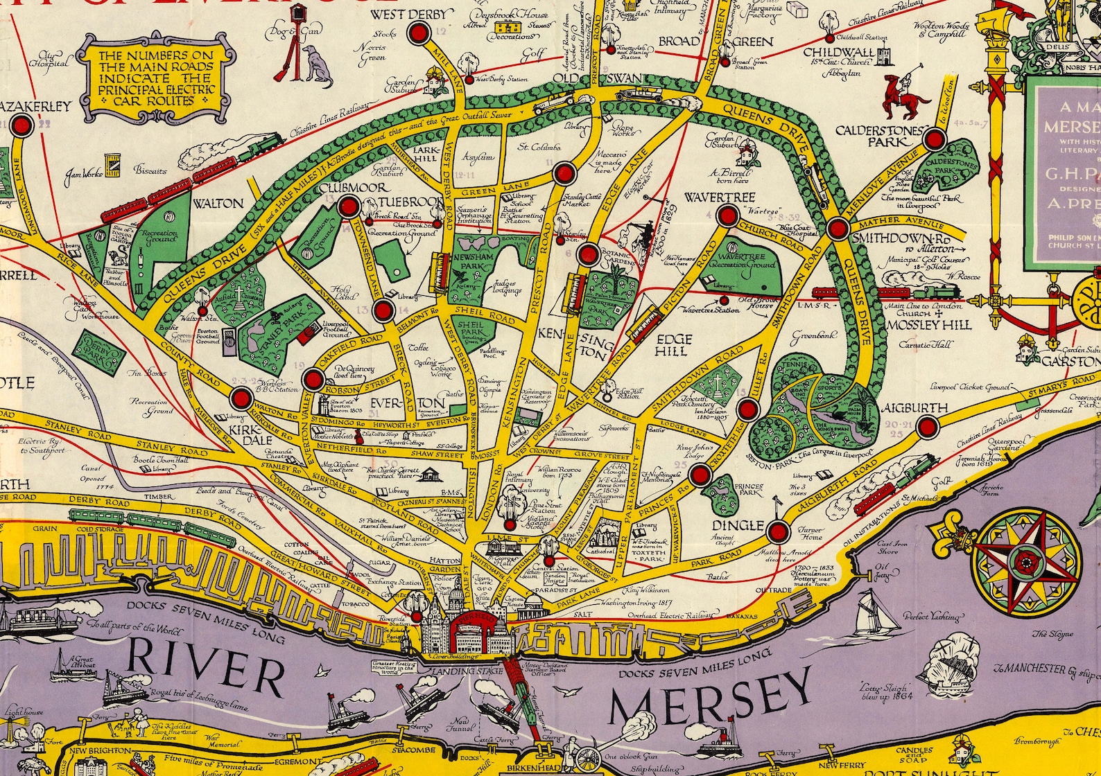 Map of Liverpool Merseyside Old Map Vintage Pictorial Map of Etsy