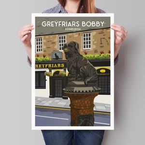 Greyfriars Bobby Print - Edinburgh Travel Poster - Scottish Wall Art