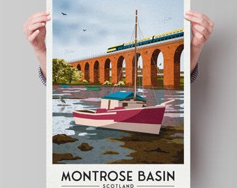 Póster de viaje de Montrose Basin - Viaducto de South Esk - Angus