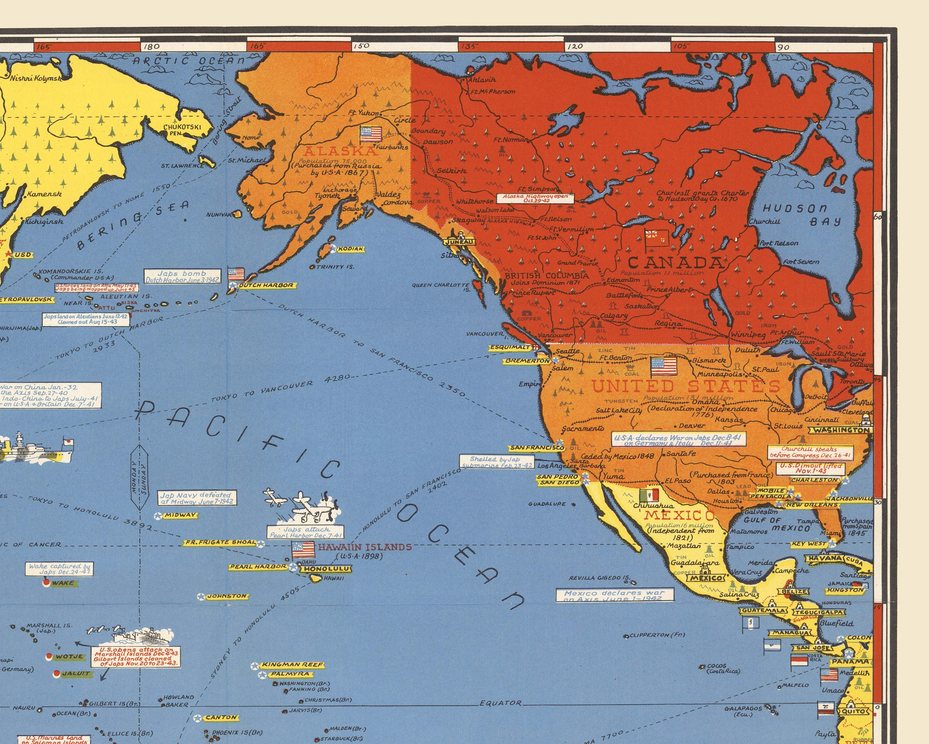 Dated Events War Map of World | World History Chart | WW2 | Home 