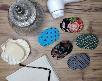 Washable cosmetic pads, 25 pieces including wash bag, made of cotton and hemp, alternative to cotton pads, Mother's Day gift, Easter gift