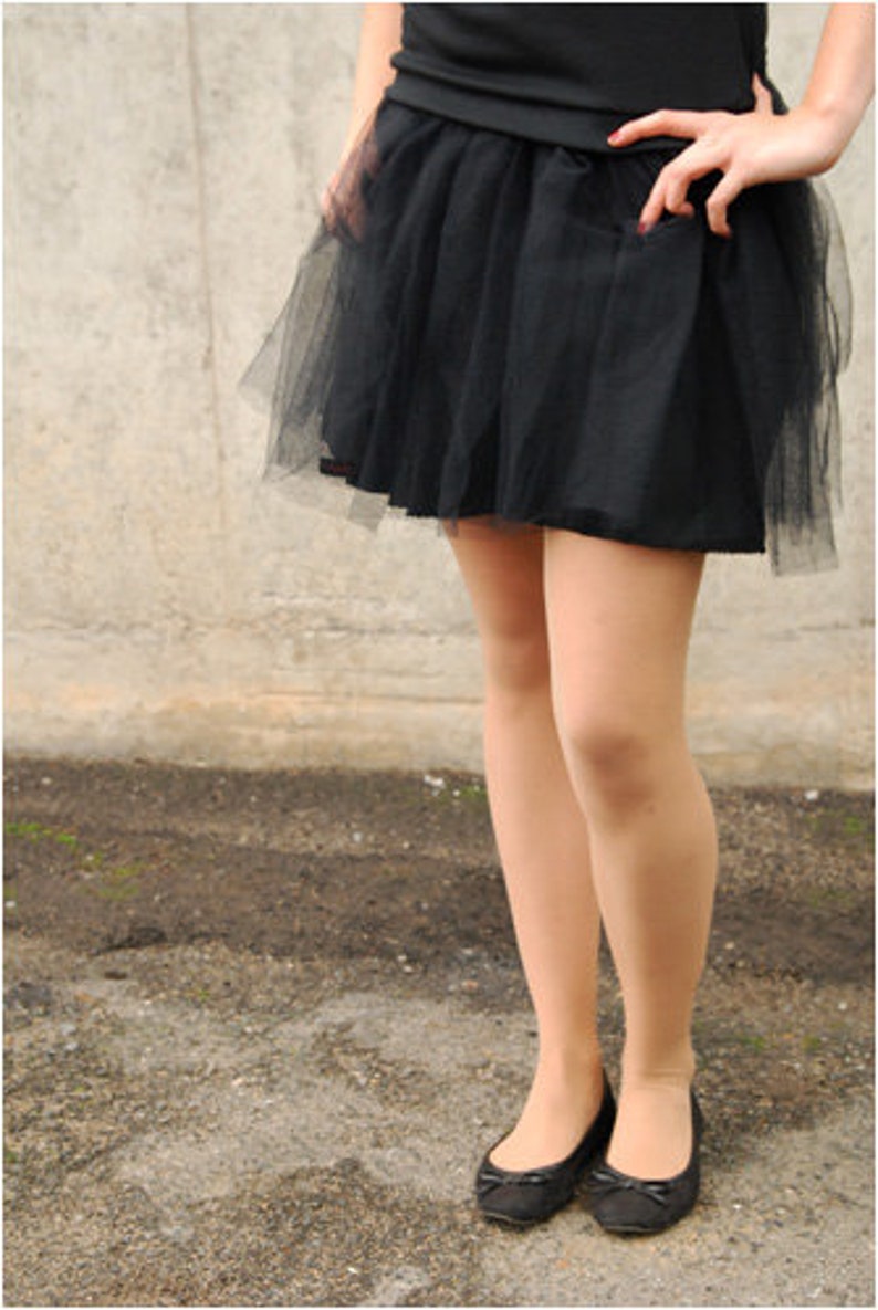 Tulle skirt ladies short, tutu made of tulle, miniskirt tulle, petticoat short, gothic rock, cosplay tulle skirt, elastic waistband / in different colors image 2