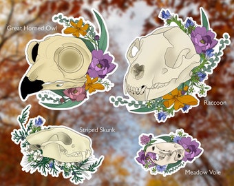 Wildlife Skull Sticker: Waterproof Vinyl Art Decal