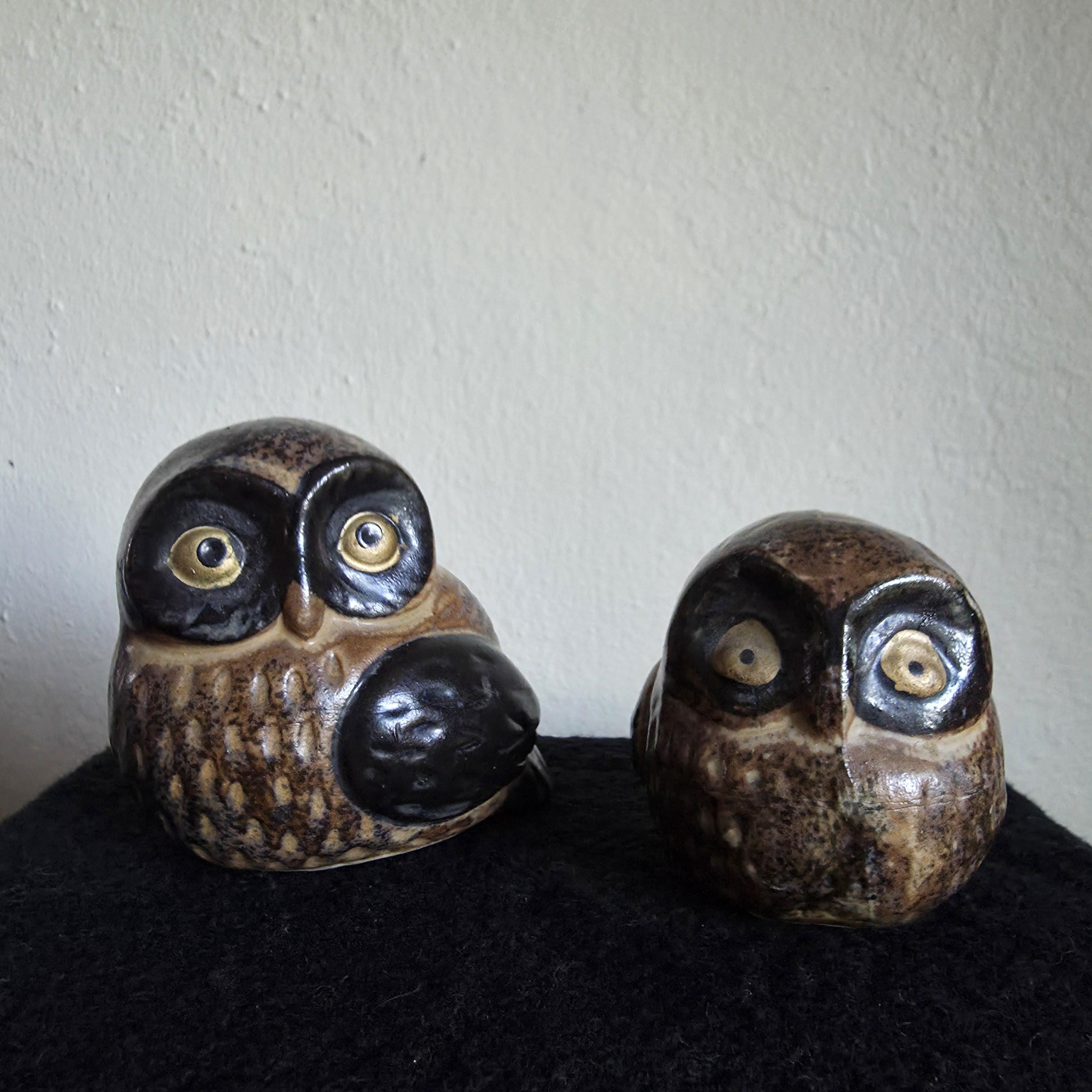 Vintage 70's OMC Owl Figurine - Set of 2