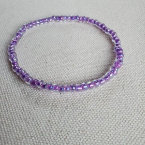 Lavender Purple, glass seed bead bracelet, stretch bracelet, purple bracelet, everyday bracelet, stackable bracelet, purple jewelry