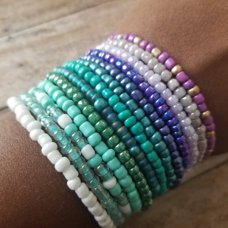 Seed bead stretch bracelets beaded bracelet stretch | Etsy