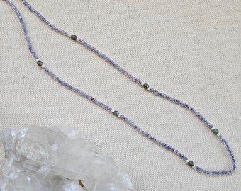 Lavender Purple Beaded Necklace, seed bead necklace, purple necklace, purple jewelry, dainty necklace, lavender necklace, seed bead jewelry