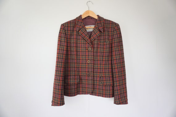 Vintage Aquascutum Boxy Houndstooth Tweed Jacket