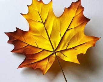 Artificial Maple Leaf on Stem Fall Bouquet Filler Autumn Table set decorations For Vase, 27x24 cm