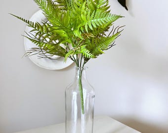 Ramo de tallos de helecho artificial y relleno para corona, follaje artificial, ramo de 5 tallos, 40 cm / 16 pulgadas