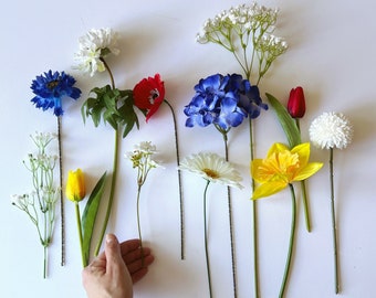 Artificial Flower Stems: Country Mix Bouquet, DIY Wedding Centerpiece