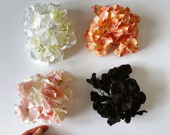 Hortensia de seda, Flores artificiales, Rellenos de ramo, Cabezas de flores de hortensias, Flores sintéticas, Coronas de flores, Relleno de ramo, Color coral negro