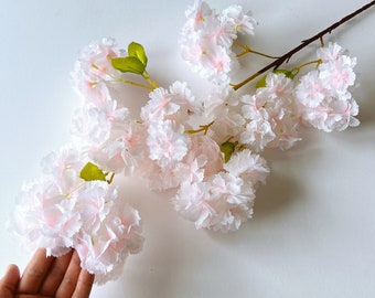Branche de sakura à suspendre, fleurs de cerisier artificielles, fleurs de printemps, fleurs artificielles, fleurs artificielles, 96 cm/38 pouces de long, rose poudré