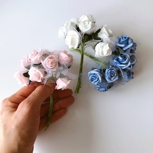 Miniature Foam Rose Bouquet rose head diameter Artificial roses Faux roses Artificial flowers Faux foam flower Spring wedding roses white