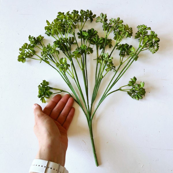 Parsley, Celery, Kitchen decor, Artificial greenery, 5 stems, Small filler, Faux flowers, Floral crown, Spring decor, Mason Jar decor