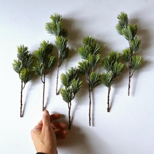 Faux Pine Stems (Set of 7): Christmas Wreath Filler, Home Decor