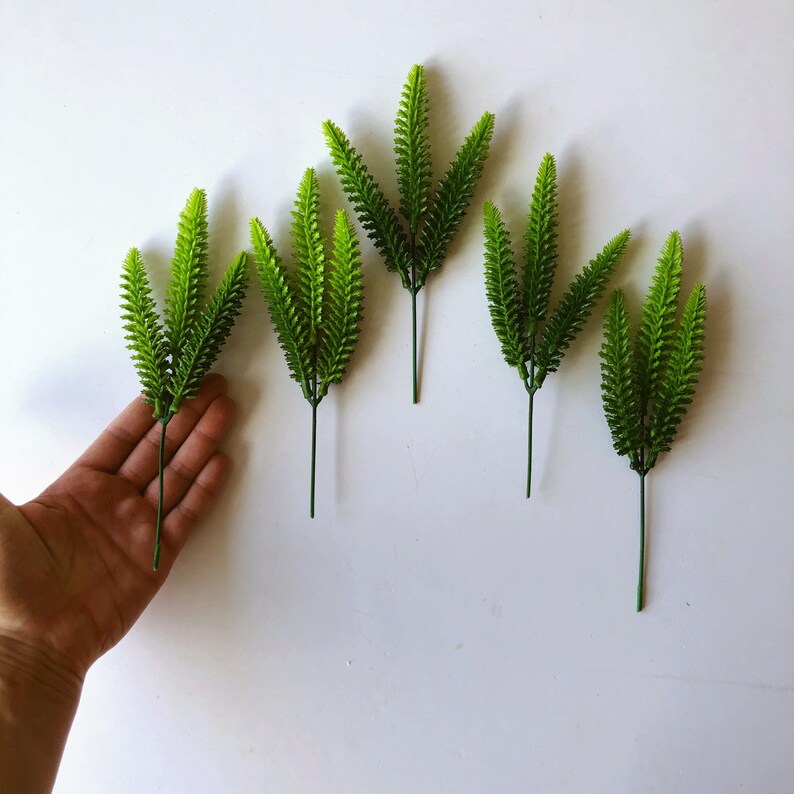 5 Faux Succulent Stem Set Green Artificial Succulents Etsy