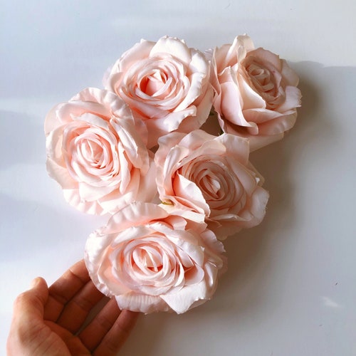 3 Pieces Vintage Cream Rose Heads Artificial Roses Silk Etsy