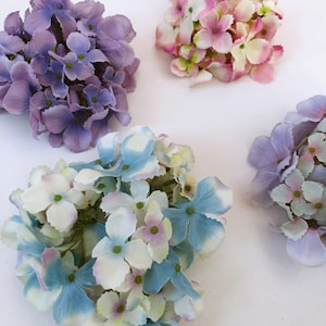 Silk hydrangea, Black, Grey, Pink, Beige or Blue, Artificial blooming flowers, Small flowers, Hydrangeas, Faux flowers, Flower crowns image 2