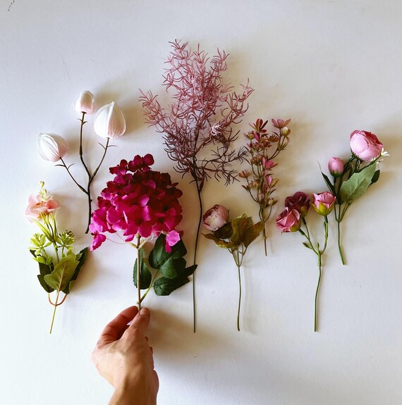 Fuchsia & Pink knstliche Blumenstngel: DIY Blumenschmuck - Etsy.de