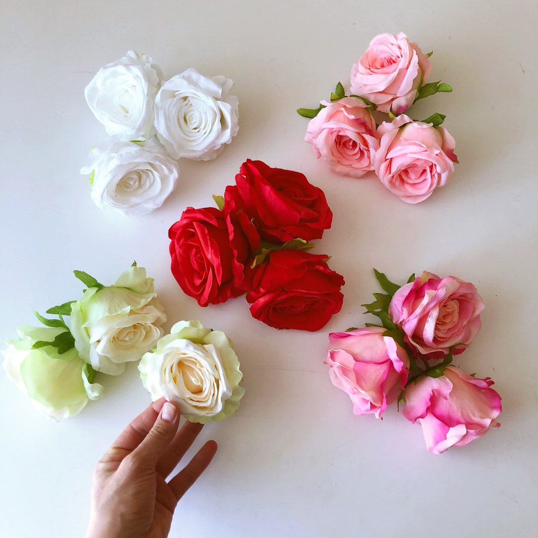 Rose Flower Bouquet Make Your Own Red Roses Artificial Silk Rose Faux ...