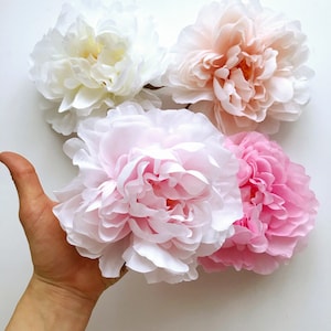 Silk Peony Flower Head: Large DIY Millinery Flowers (6.3&#39;&#39; Diameter)