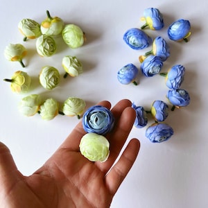 Ranonkel bloemhoofd selectie kunstzijde ranonkel bloem kroon bloemen diy bloemen in groen blauw ranonkel bloemen tiny