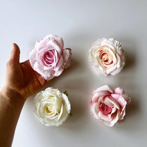 Silk blend Rose Head Artificial Roses Bold real looking roses faux roses Roses for DIY projects Ballet pink flowers delicate pink shade rose