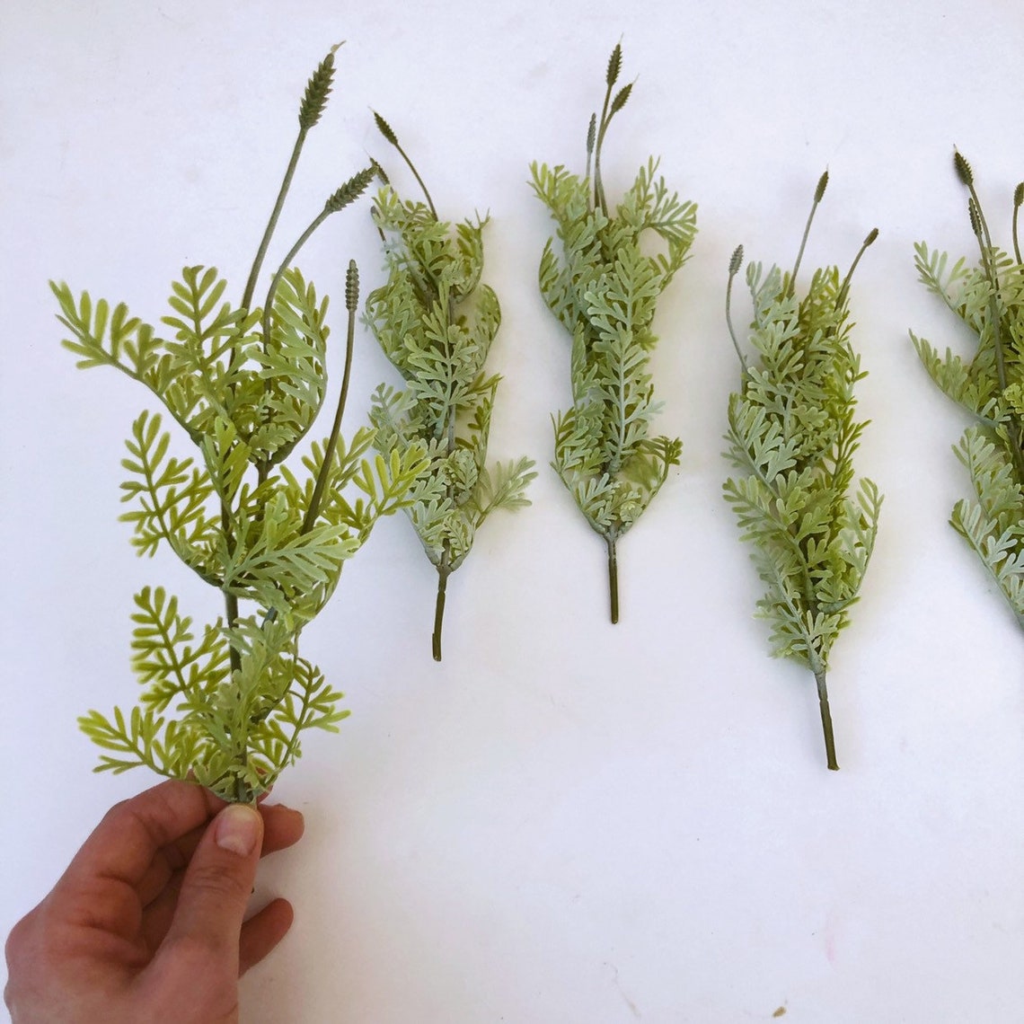 Artificial fern greenery 5 stems Small filler Bouquet Etsy Polska