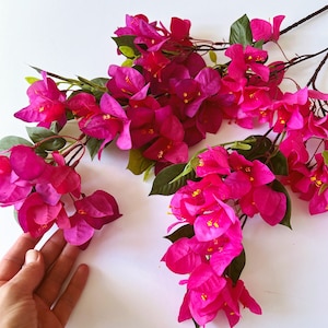 Bougainvilliers en soie artificielle, tige de fleur en papier artificielle, fleurs artificielles, petit bougainvillier glabra, fleurs de mariage colorées, 78 cm image 1