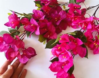 Artificial silk bougainvillea, Artificial Paperflower stem, Faux Flowers, Lesser bougainvillea glabra, Colorful Wedding flowers, 78 cm