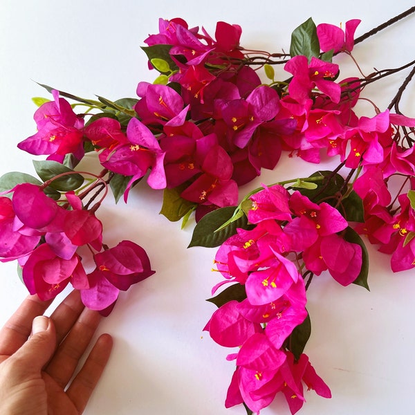 Bougainvilliers en soie artificielle, tige de fleur en papier artificielle, fleurs artificielles, petit bougainvillier glabra, fleurs de mariage colorées, 78 cm