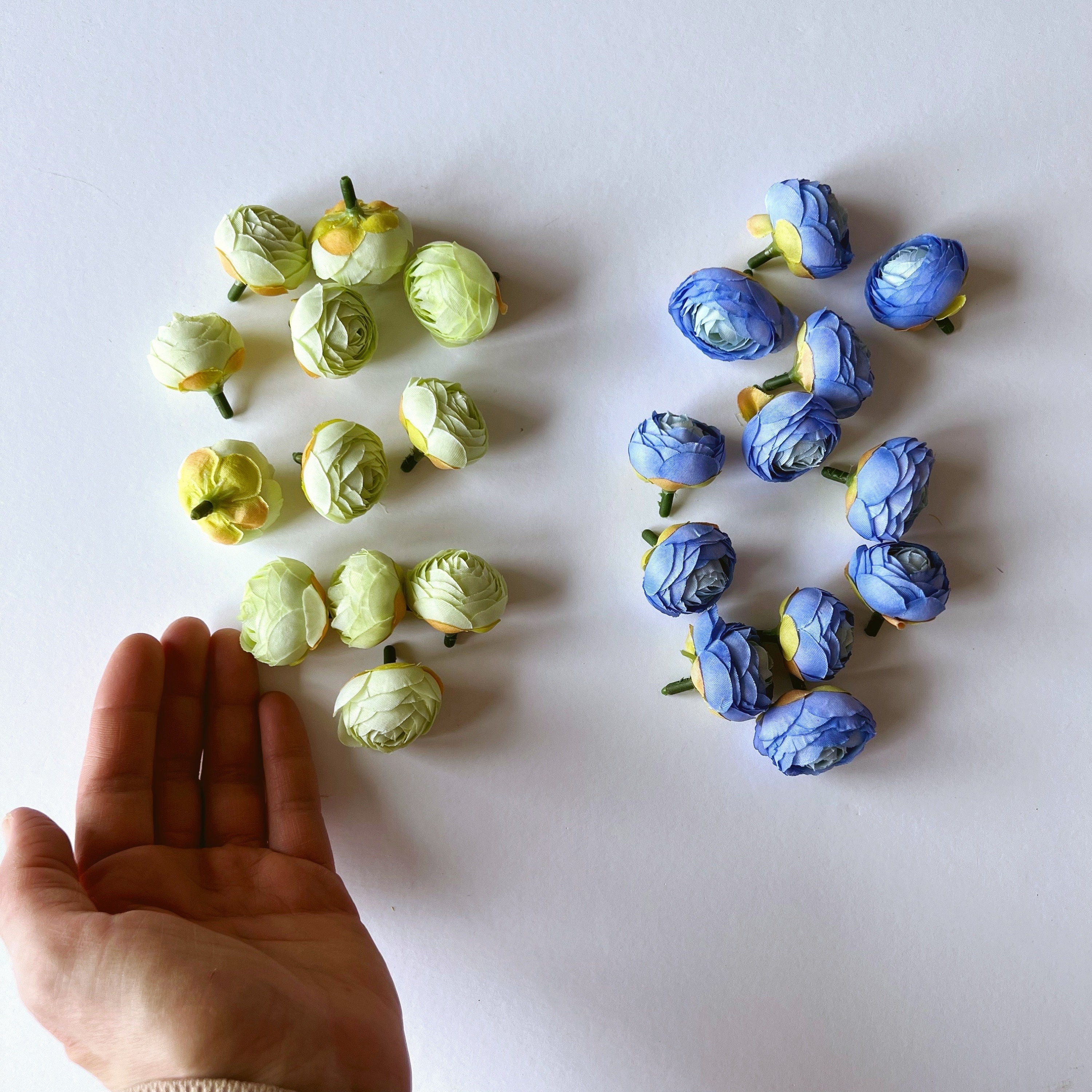 Ranunculus Flower Heads 12 Piece Set Artificial Silk Etsy